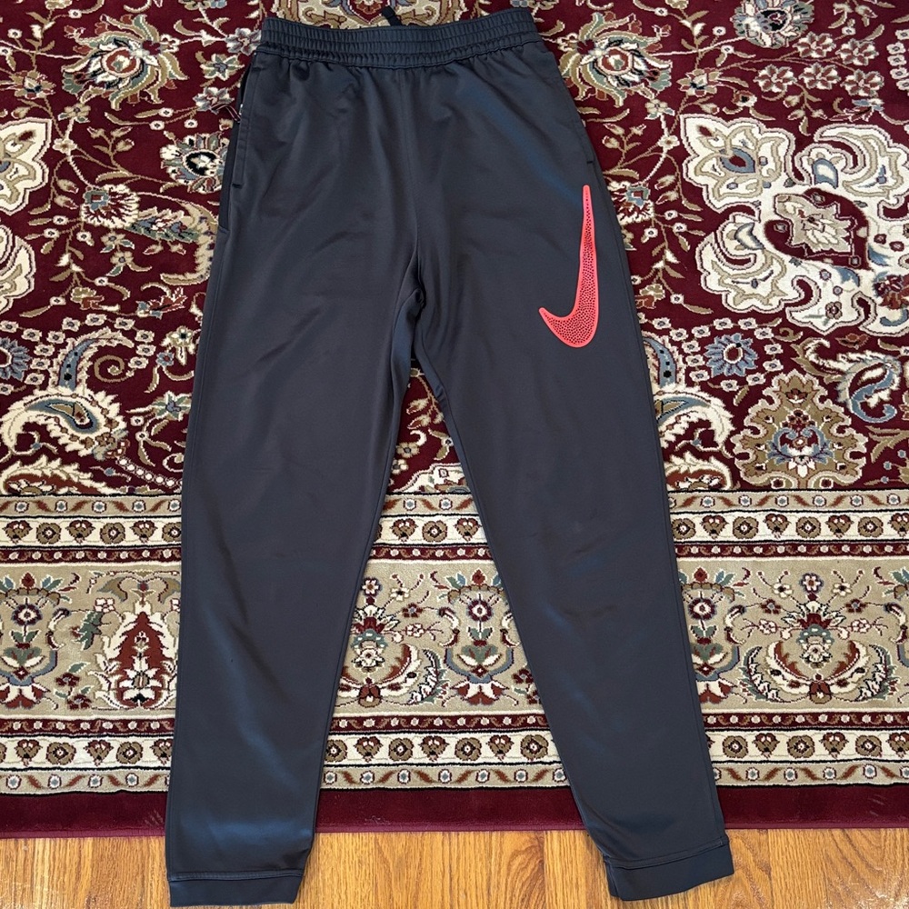 Nike Men Black Joggers with Red Swoosh